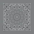 Domestic Charcoal Paisley Bandanna